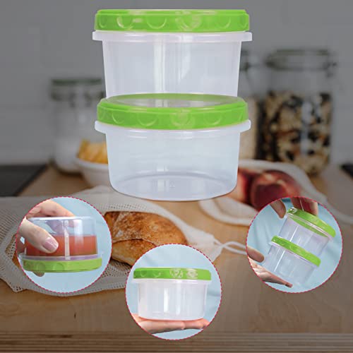 Jucaifu 8 Pack 8 Ounce reuseable small plastic freezer storage container jars with screw lid for food snacks lunch Green - color: Green(8PCS)
