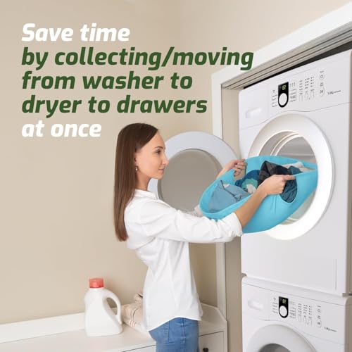 Laundry Turtle Collapsible Laundry Basket | Revolutionary Foldable Laundry Hamper | Innovative Laundry Basket for Dirty Clothes Washing & Dryer Removal Portable Laundry Grabber (Aqua, Small) - color: Aqua, size: Small