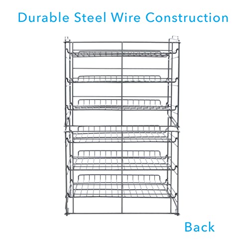 Atlantic Gravity-Fed Compact Double Canrack – Kitchen Organizer, Durable Steel Construction, Stackable or Side-by-Side, PN in Silver - color: Silver, size: Double