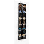 ZOBER Over the Door Shoe Organizer - 12 Mesh Pockets, Space Saving Hanging Shoe Holder for Maximizing Shoe Storage, Accessories, Toiletries, Etc. No Assembly Required, Organizer for Shoes 57½” x 12”