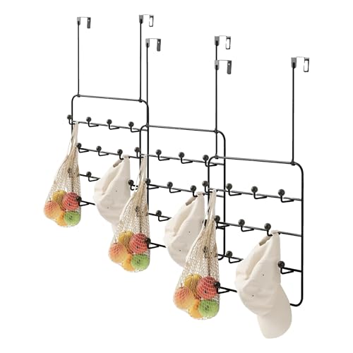Umbra Estique Multi Over The Door Organizer Hooks, Black/Walnut Large (Pack of 3) - color: Black/Walnut, size: Large (Pack of 3)