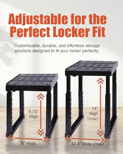 Piffny Locker Organizer Shelf, Adjustable Width and Height, Ideal for School, Office, and Gym Lockers, Pink 2 Pack - color: Pink 2 Pack