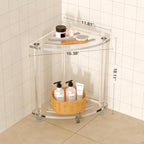 Acrylic Corner Shower Stool, Clear Shower Bench for Inside Shower, Non-Slip Waterproof Shower Stool Towel Storage