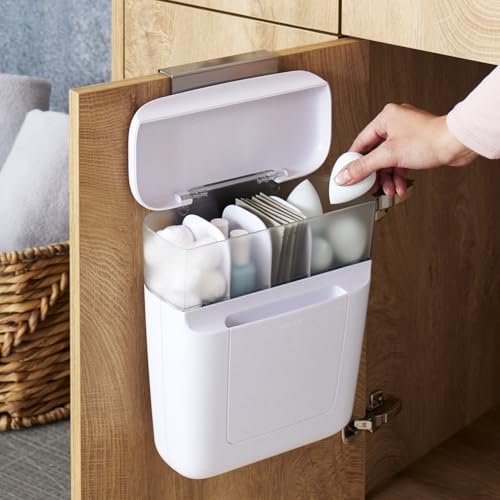 YouCopia DoorStash Toiletry Organizer, Hanging Bathroom Cabinet Door Organizer with 3 Adjustable Compartments and Covered Lid for Accessory Organization - size: Toiletry Organizer