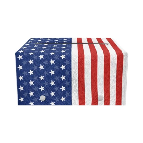America 250 Print Tissue Box Cover, Rectangle Leather Tissue Cover Waterproof Tissues Holder Decorative Organizer with Fashion Prints Home Decor Items - color: America 250 Print 02