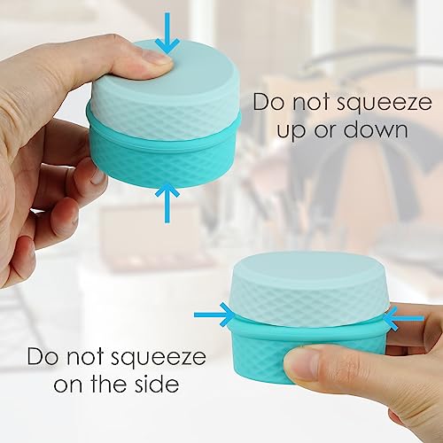 Adorila 2-Pack Silicone Travel Makeup Containers, 0.34oz/10ml TSA Cream Jars, 3-in-1 Modular Skincare Storage Case (Blue, Pink) - color: Blue+Pink