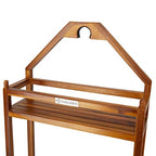 TeakCraft Teak Shower Caddy, Patented Shower Organizer For Bathroom, Non Slip, Indoor and Outdoor, Hanging Organizer, Showerhead, 3 Shelf, The Thoren