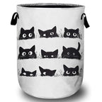 Cute Black Cat Laundry Basket, Laundry Hamper Collapsible Oxford Cloth with Handle Clothes Toy Storage Bin for Bathroom Laundry Room Bedroom 15.7 X 20 Inch - color: Cute Black Cat