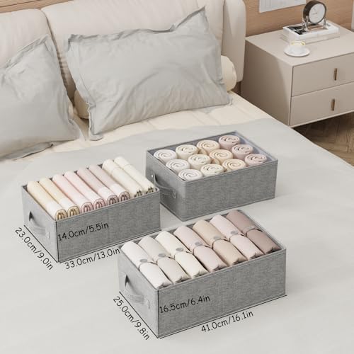 Collapsible Storage Bins, Fabric Organizer Baskets, Cube Boxes for Organizing Home, Office and Closet, Grey, 3 Pack, 13.0x9.0x5.5in - color: Grey, size: 13.0x9.0x5.5 in(3 Pack)