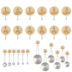 Measuring Cup and Spoon Organizer, 12 Pack Adhesive Wood Hooks for Hanging, Kitchen Hooks for Space Saving Storage - style: 12 Pcs Wood Hooks