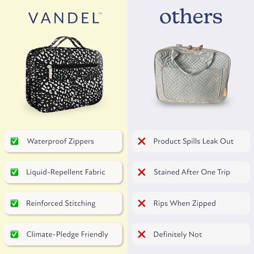 VANDEL Waterproof Hanging Toiletry Bag [TSA-Approved] Hanging Makeup Organizer Bag, Cosmetic Travel Bags for Women, Makeup Case Toiletries Organizer Hygiene Bathroom Shower Caddy - White Leopard - color: White Leopard