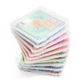 IRIS USA Board Game Storage Craft Organizer Box with Snap-Tight Latch Lid, 10-Pack Portable Plastic Case Bin for Puzzles, Magazines, Hobbies, Art Supplies, Fits 8.5" x 11" & A4 Papers, Slim, Clear - size: 10 Pack