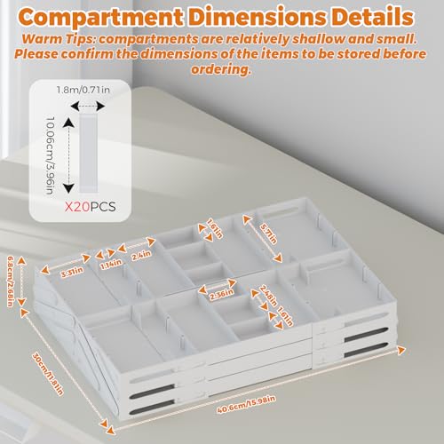 3 Tier Drawer Organizer - Expandable Junk Drawer Organizer Smart Office Supply Organizer, Folding Kitchen Tool Storage Multi Level Desk Organizer for Makeup, Jewelry Storage(2 Row 3 Tier, White) - color: White, size: 2 Row 3 Tier