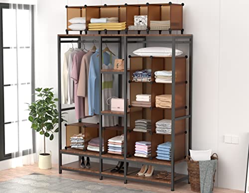 HOMIDEC Closet Organizer, 12-Cube Closet Organizers and Storage, Cube Storage Organizer for Kids, Closet, Bedroom, Bathroom, Office, Brown - color: Brown