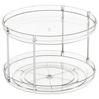 2 Tier Lazy Susan Turntable for Cabinet,Countertop,Pantry,12"W Spinning Seasoning Organizer,Double Rotating Kitchen Spice Rack Organizer and Condiments,Medicine,Vitamin Bottle Organizer Carousels,1Pc - size: 12"W-2Tier-1 Pack