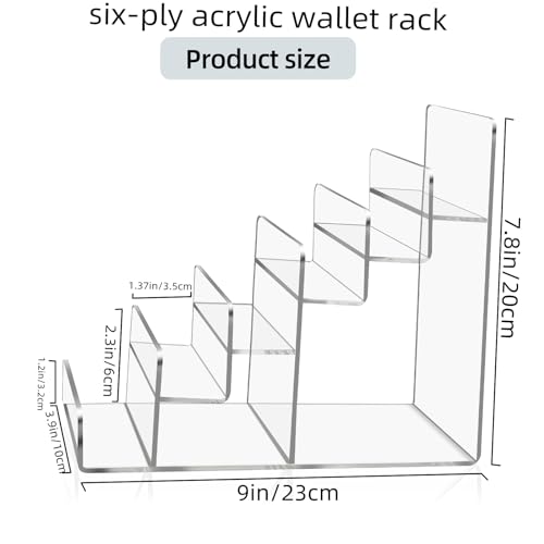 Acrylic Wallet Display Stand Purse Handbag Organizer, Clear Jewelry Riser Display Stand Purse Display Rack, Acrylic Display Shelf for Cosmetic Perfume Jewelry Sunglasses Handbag (2 PCS-6 Tier) - size: 2 PCS-6 Tier