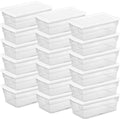Sterilite 6 Quart Clear Storage Bins with Lids, 18-Pack Plastic Storage Containers, Clear Stackable Storage Bins Box for Closet, Garage, Classroom, Home Organization and Storage, Cloth Included - size: 6 Quart, style: 18 Pack