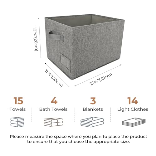 GRANNY SAYS Closet Organizers and Storage, Fabric Storage bins with Label Holder, Shelf Baskets for Organizing Bedroom, Decorative Storage Containers for Wardrobe, Dark Gray, Large, 3-Pack - color: Dark Gray, size: Large