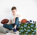 Rectangle Storage Basket with Handles,Collapsible Storage Bin,Books Box,Gift Basket(Blue Flower) - color: Blue Flower