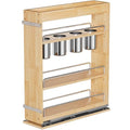OCG 5" Pull-Out Solid Wood Storage Organizer for Base Cabinets, Soft Close 3 Tier Narrow Pull-out Wooden Storage Rack for Spices, Utensils, and Kitchen Tools - size: 5" W x 22" D Wood (3 tier)