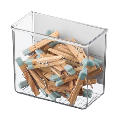 iDesign Magnetic Small Clear Plastic Organizer Bins for Laundry Room Storage - size: Small, style: Pack of 1