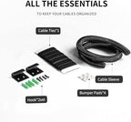 Large Cable Management Box-Stylish Wire Organizer, Wire Concealer and Wire Management Box-Wire Management Box with Protective Sleeve (Black) - color: Black