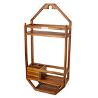 TeakCraft Teak Shower Caddy, Patented Shower Organizer For Bathroom, Non Slip, Indoor and Outdoor, Hanging Organizer, Showerhead, 3 Shelf, The Thoren
