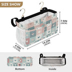 Bedside Caddy Hanging Storage Bag Simple Checkered Hearts Bedside Organizer Caddy for Bunk, Dorm Room, Hospital Beds - Place Magazines / Remotes / Keys