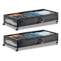 VEVOR Under Bed Storage with Wheels, 36.0 x 18.1 x 7.3 inch, Underbed Containers with Clear Lid, Underbed Shoe Organizer, Rolling Under the Bed Storage Bins for Clothes Shoes Blankets Bedroom, 2 Pack - style: D