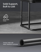 VASAGLE EKHO Collection - Storage Bench for Entryway, Ottoman Bench with Steel Frame, 43.3-Inch Wide, Synthetic Leather, Living Room, Mid-Century Modern, Loads 660 lb, Ink Black ULOM085B01 - color: Ink Black, style: Steel Frame Bench