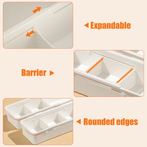 MiOYOOW Multifunctional Drawer Organizer, Adjustable Expandable Storage Bin, Kitchen Utensils Holder Tray with Dividers for Bathroom Bedroom Wardrobe Office - color: Wide