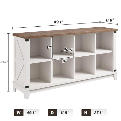EnHomee 8 Cube Storage Organizer, Cube Organizer with Storage, Book Shelf for Home and Office, White, Wood - color: White, size: 8 cube