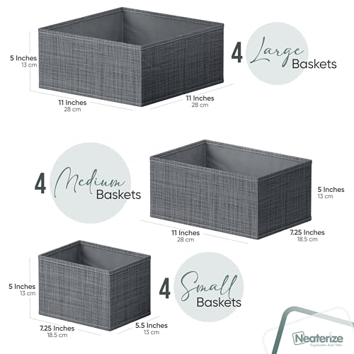 Drawer Organizer Set of 12 Dark Grey - Nursery, Bedroom, Closet Organizer & Storage - color: Dark Grey