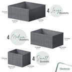 Drawer Organizer Set of 12 Dark Grey - Nursery, Bedroom, Closet Organizer & Storage - color: Dark Grey