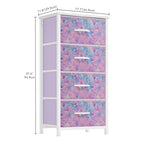 DWVO Dresser with 4 Drawers - Storage Tower Unit, Dresser for Bedroom, Living Room, Closets - Sturdy Steel Frame, Wooden Top & Easy Pull Fabric Bins, Purple - color: Cool Purple