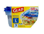 Glad GladWare Tall Entree Food Storage Containers with Lids, Large Square BPA Free Plastic for Meal Prep and Lunches, Lock Tight Seal, Microwave and Dishwasher Safe, 42 Oz, 3 Count - size: 42 oz - 3 Count, style: Square