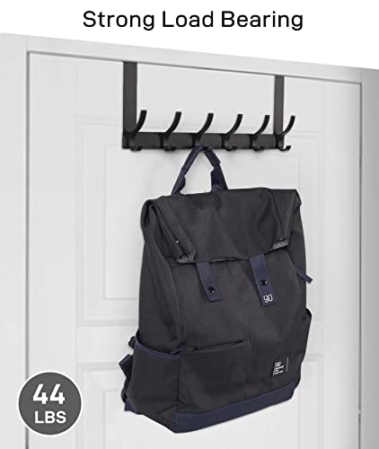 Optish Over The Door Hooks, Door Hanger Hooks for Hanging, Over The Doors Towel Racks for Bathroom with 12 Coat Hook, Coat Rack Bathroom Accessories（2 Pack, Black） - color: Black, size: 2 Pack-12 Hooks