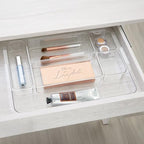 iDesign Expandable Makeup Drawer Organizer-Storage Cosmetics or Jewelry-Clear Tray