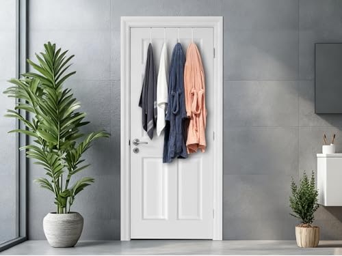 Mars-Rock Over The Door Metal Hooks with Plastic Coating 7.5" Fit 0.5" to 1 3/4" Door 4 Pcs Heavy Duty Single Towel Robe Rack Wreath Bathroom Shower Hanger Shoe Organizer Ironing Board Long White - color: J: WT 7.5" fit 0.5" to 1 3/4" door 4pcs