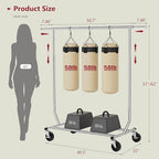 Tajsoon Clothing Rack Heavy Duty Clothes Racks Foldable Garment Rack with Wheels and Extendable Rod, Collapsible Clothing Rack Max Capacity 250lbs, Industrial Rolling Racks with Bottom Shelf, Chrome - style: Single Rod Commercial