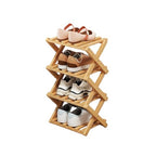 Shoe Rack - Foldable Vertical Shoe Rack for Entryway,Durable and Easy to Assemble,Applicable to Home Entrance, Closet and Bedroom (Nature-4 Layers) - color: Nature-4 Layers