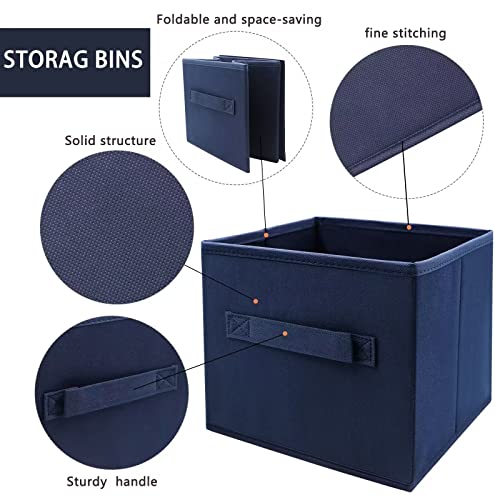 EBIGIC Small Storage Bins,Collapsible Fabric Storage Organizer 9.0"x7.5"x7.5",Mini Storage Box,fit for closet, living room, bookshelf, Kids clothes and toys storage and organization Blue - color: Blue 1Pack, size: 9”x 7.5”x 7.5”