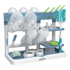 Dr. Brown's Baby Bottle Drying Tower, Stand-Up Countertop Drying Rack with Organized Storage for Baby Essentials, Space Saving Vertical Rack, Blue/White - color: Blue/White
