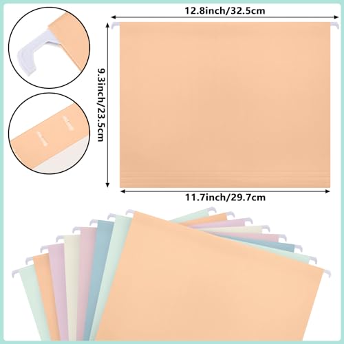 Dispowreath 24 Hanging File Folder with Acrylic Organizer for Letter/a4 Size Desktop Clear File Storage Box with Handles for Home Work Office Use(Colorful,Classic) - color: Colorful, style: Classic
