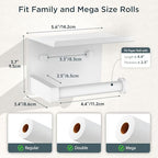 FORIOUS Toilet Paper Holder with Shelf, Adhesive or Screw Wall Mount Toilet Paper Roll Holder for Bathroom, Rustproof 304 Stainless Steel Toilet Roll Tissue Holder Dispenser with Shelf (1, White) - color: White