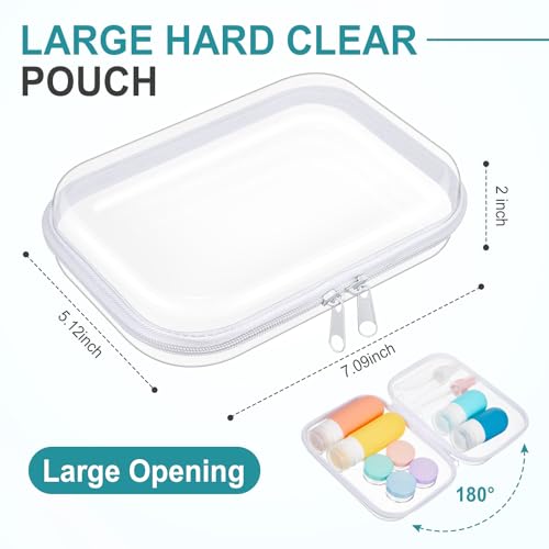 Sanwuta 6 Pcs Clear Hard Zipper Case Plastic Zipper Pouches Transparent Makeup Bag Pencil Case Pouches Toiletry Diaper Bag for Travel Toy Storage Organizer Bins(White,7.09 x 5.12 x 2 Inch) - color: White, size: 7.09 x 5.12 x 2 Inch