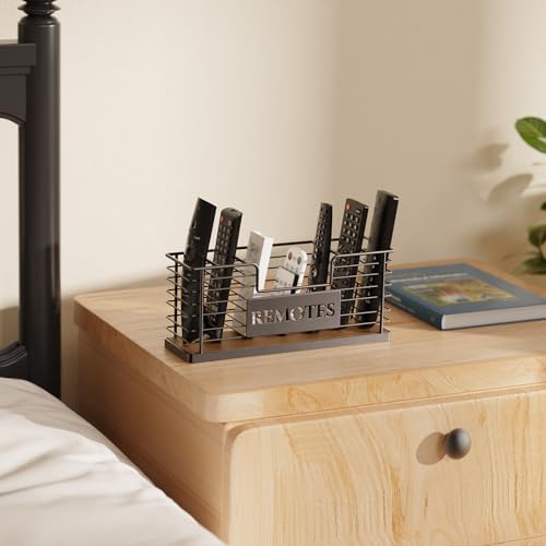 Remote Control Holder, 7-Slot TV Remote Holder Wall Mount, Universal Remote Caddy Large Size Design for Wall Table Living Room Bedroom, Black - color: Black-7 Slot
