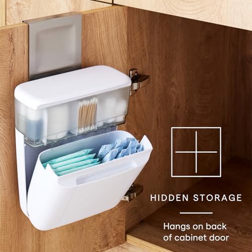 YouCopia DoorStash Toiletry Organizer, Hanging Bathroom Cabinet Door Organizer with 3 Adjustable Compartments and Covered Lid for Accessory Organization - size: Toiletry Organizer