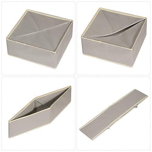 DIOMMELL 12 Pack Foldable Cloth Storage Box Closet Dresser Drawer Organizer Fabric Baskets Bins Containers Divider for Baby Clothes Underwear Bras Socks Lingerie Clothing,Grey 444 - color: Grey