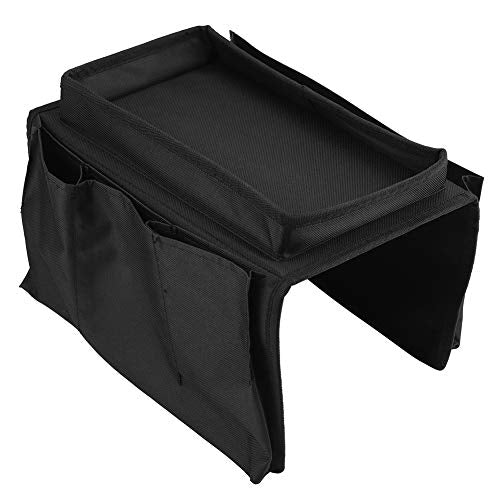 Armchair Caddy, Couch Caddy Chair Side Pocket Organizer Arm Chair Organizer Chair Arm Organizer Sofa Remote Control Holder(Black) - color: Black
